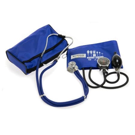 McKesson Aneroid Sphygmomanometer Combo Kit with Cuff and Stethoscope, Royal Blue - Image 1