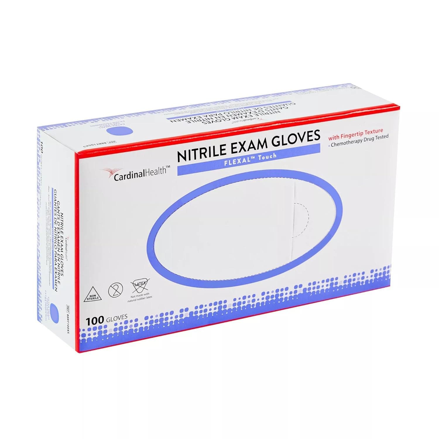 Cardinal Health FLEXAL Touch Nitrile Exam Gloves, Small - Box of 100 - Image 1