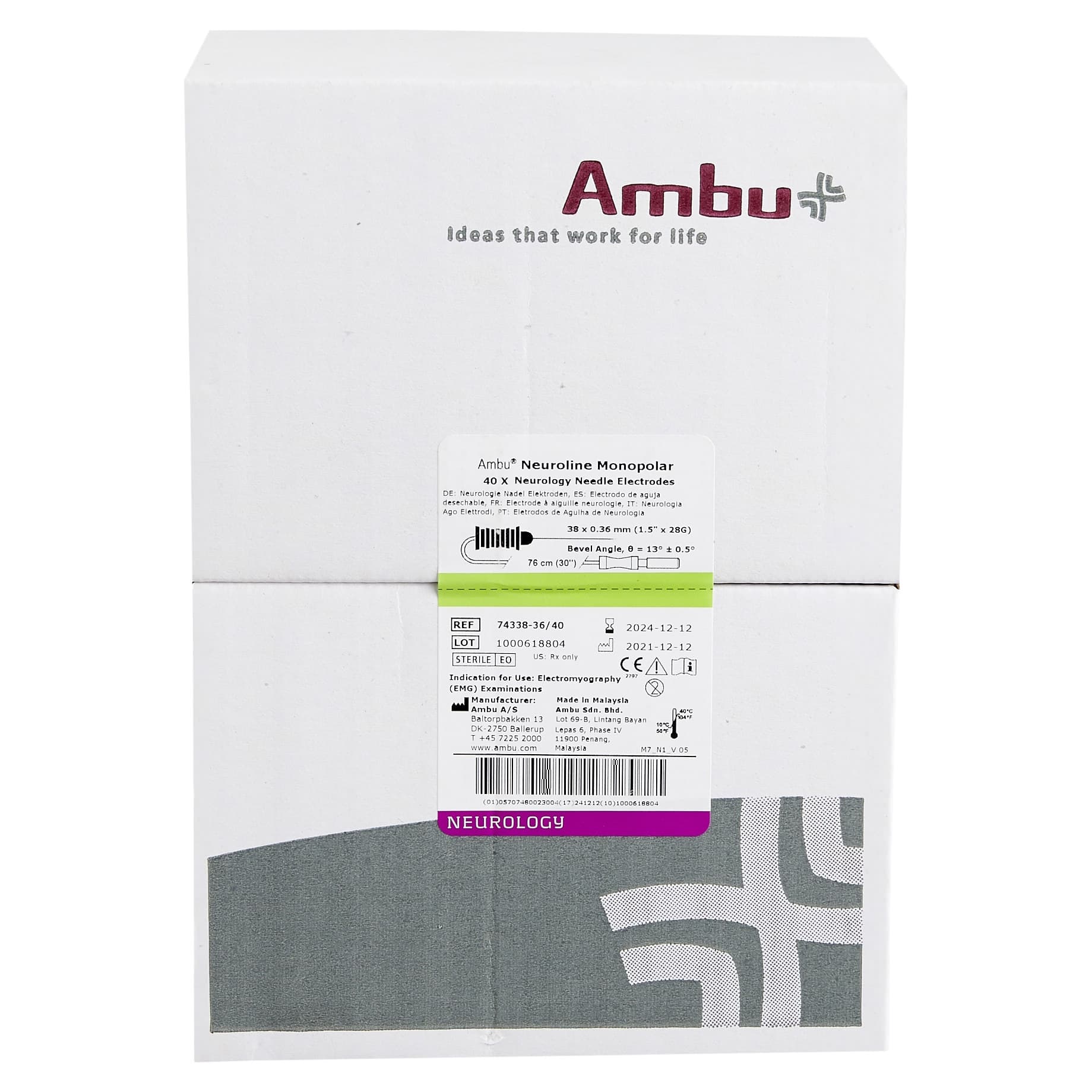 Ambu Neuroline EMG Needle Electrode with Leadwire Sterile - Image 2