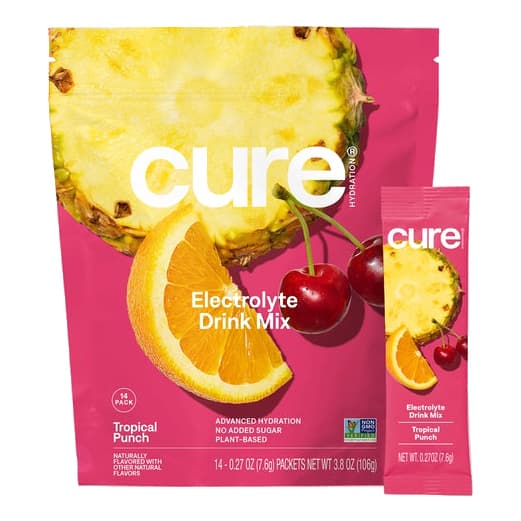 Cure Hydrating Electrolyte Mix Pouch, Tropical Punch, 14 ct - Each - Image 1