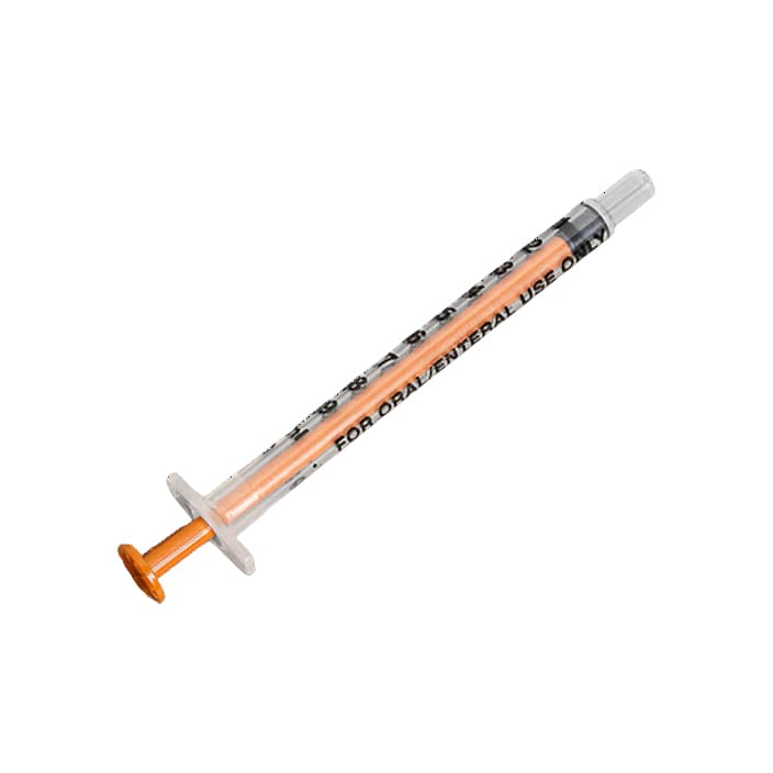 BD UniVia Oral Syringe, 1 mL - Case of 1600 - Image 1