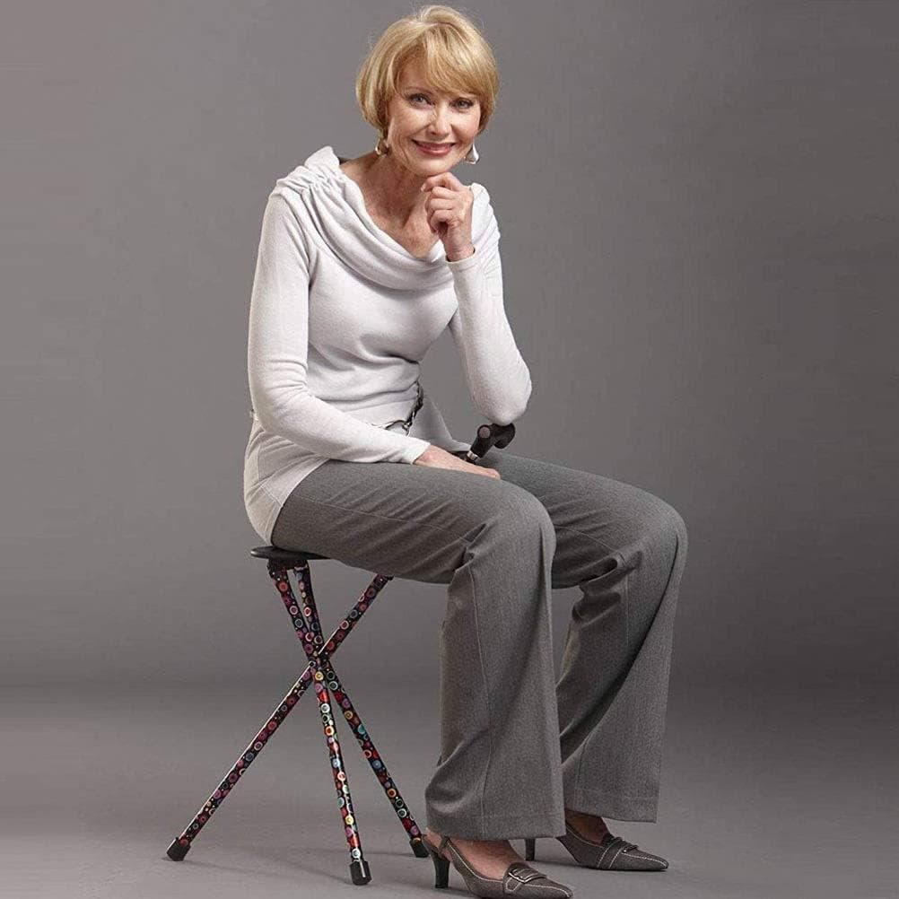 Healthsmart SwitchSticks Walking Cane Seat Sticks, 34'', Bubbles - Image 3