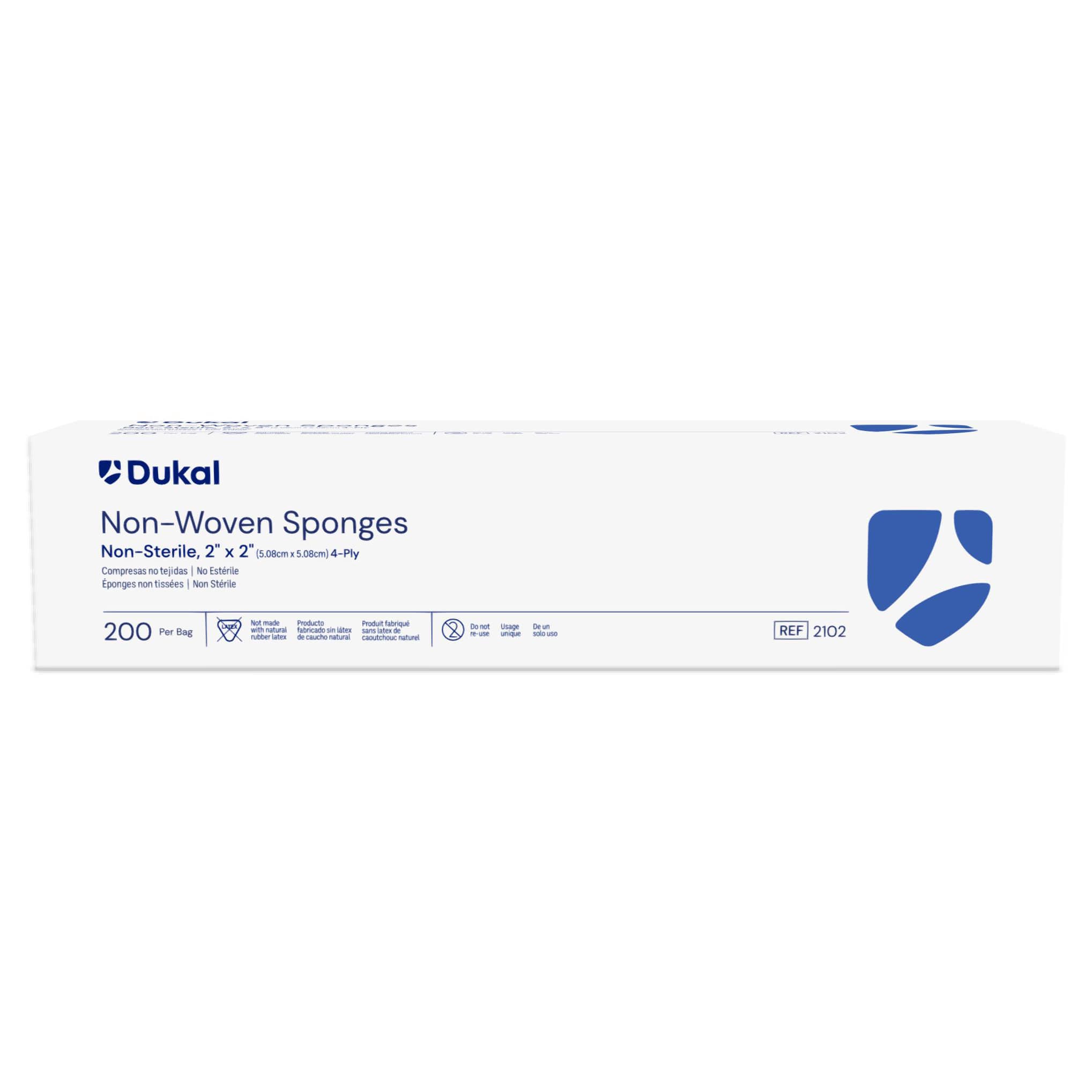 Dukal Clinisorb 4-Ply Square Nonwoven Sponge, 2 x 2 Inch, Non-Sterile - Case of 4000 - Image 1
