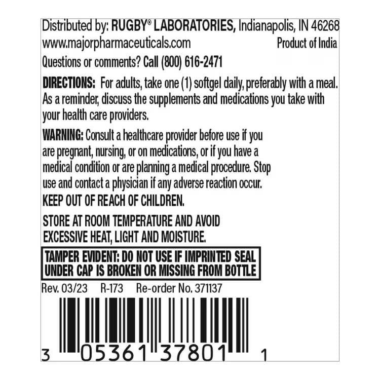 Major Pharmaceuticals Vitamin B Supplement Capsule, 1 mcg - Image 2