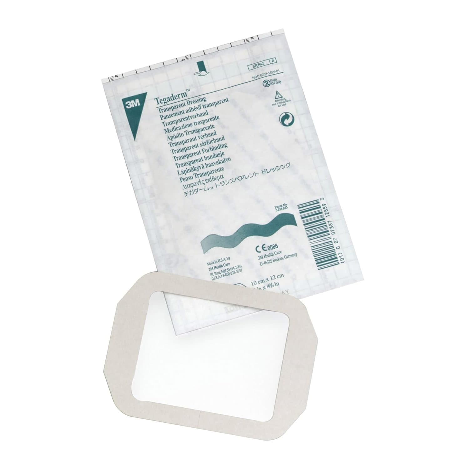 3M Tegaderm Transparent Adhesive Dressing, Frame Style, 4 x 4-3/4 Inch - Each - Image 1