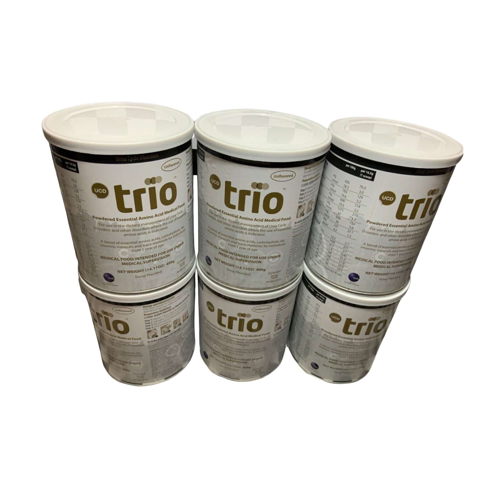 Vitaflo UCD Trio Powdered Essential Amino Acid Medical Food, Unflavored, 400 Gram - Case of 6 - Image 1