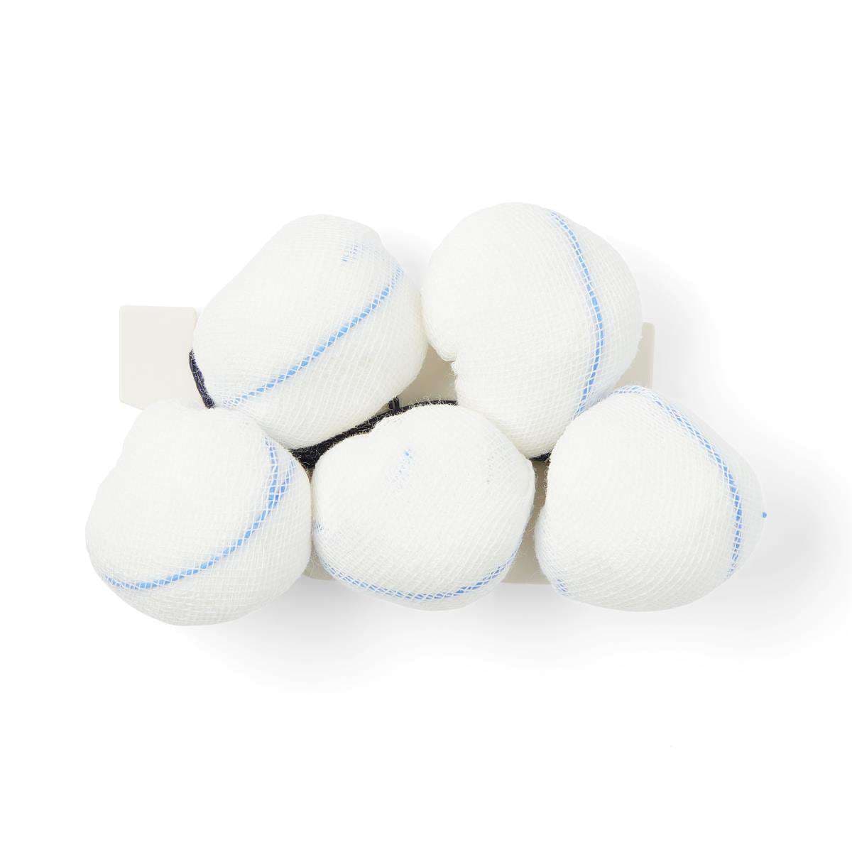 Medline X-Ray Detectable Double-Strung Tonsil Sponge, Sterile, Large, 1-1/4" - Package of 5 - Image 1