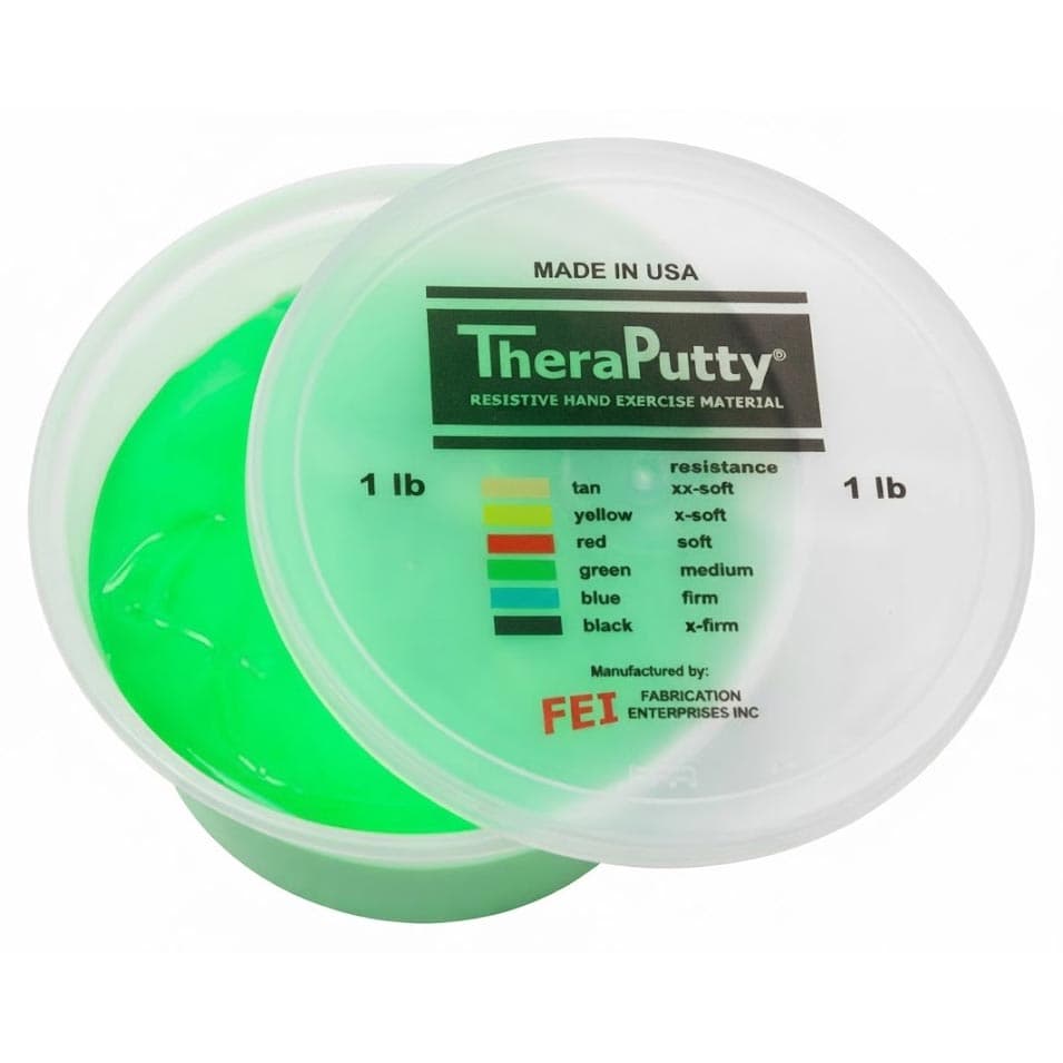 CanDo Antimicrobial Theraputty Exercise Material, 1 Lbs, Green, Medium - Image 1