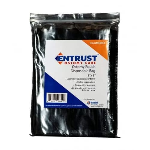 Entrust Ostomy Pouch Disposable Bag, 8 x 8 - Package of 60 - Image 1