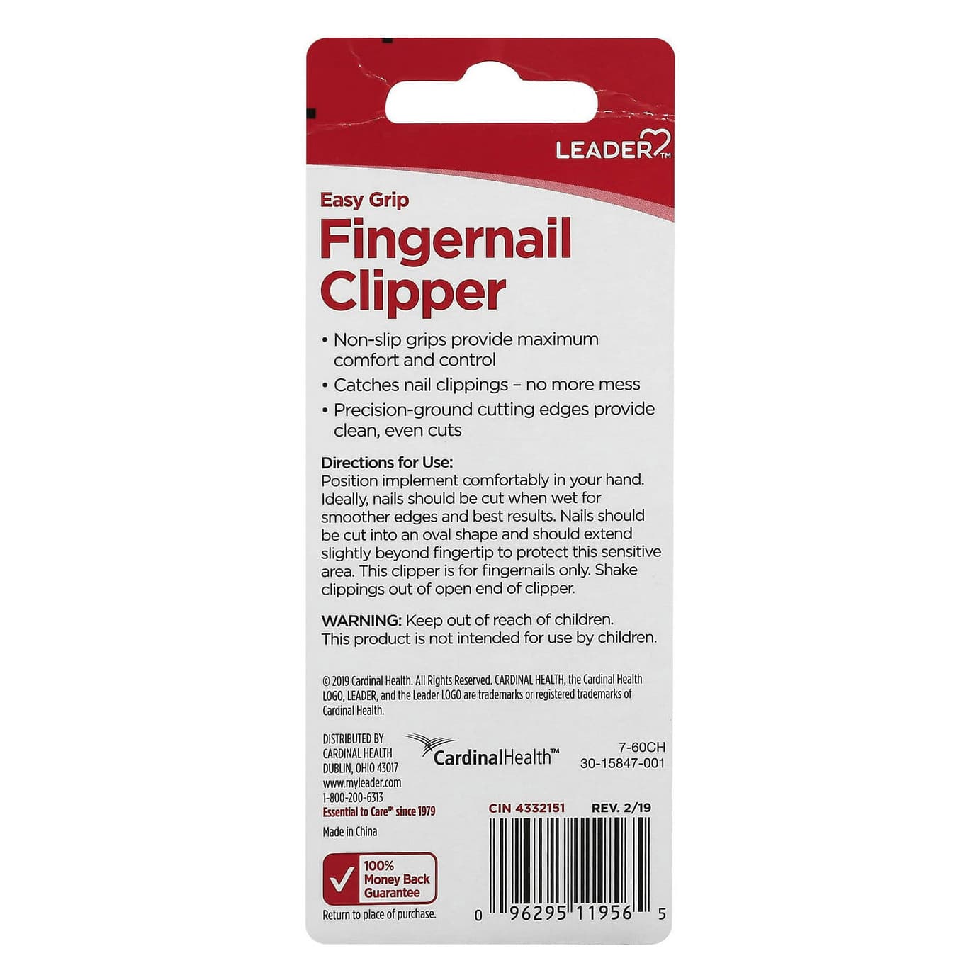 Leader Easy Grip Fingernail Clipper - Each - Image 2