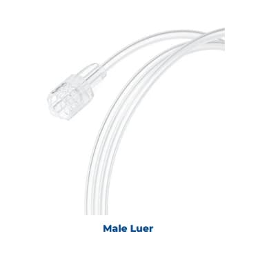 Flexicare ETCO2 Nasal Cannula CO2-O2 Dual Male Luer Clear 10' Tubing - Case of 25 - Image 1