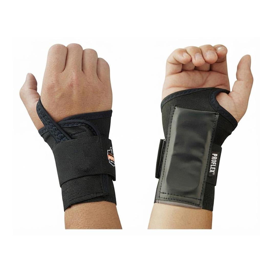 ProFlex 4000 Wrist Support Open-Center Stay Single Strap, Black, 6 to 7 Inch, Medium, Left Hand - Image 1