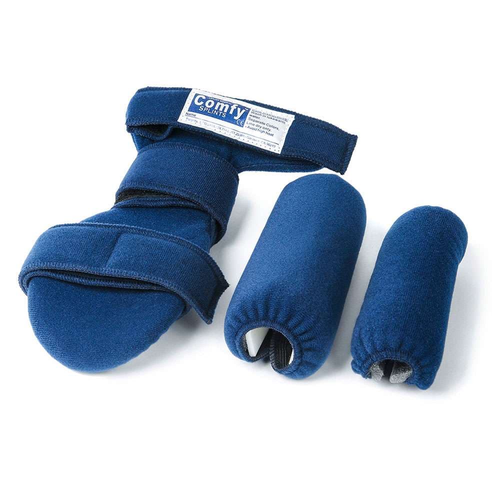 Comfy Grip Hand Orthosis, Adult, Small Left, Navy Blue With Headliner Cover - Image 1