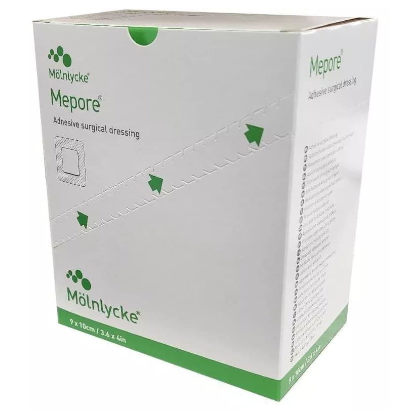 Mepore Self-Adhesive Composite Dressing, 3-3/5 x 4 Inch - Box of 50 - Image 1