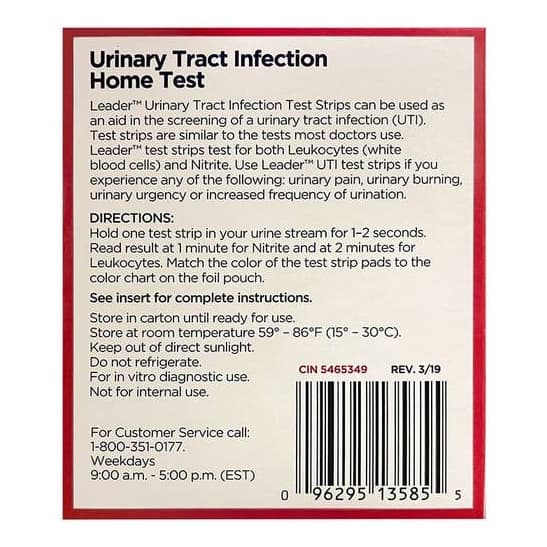 Leader Urinary Tract Infection Test Strips - Pack of 3 - Image 2