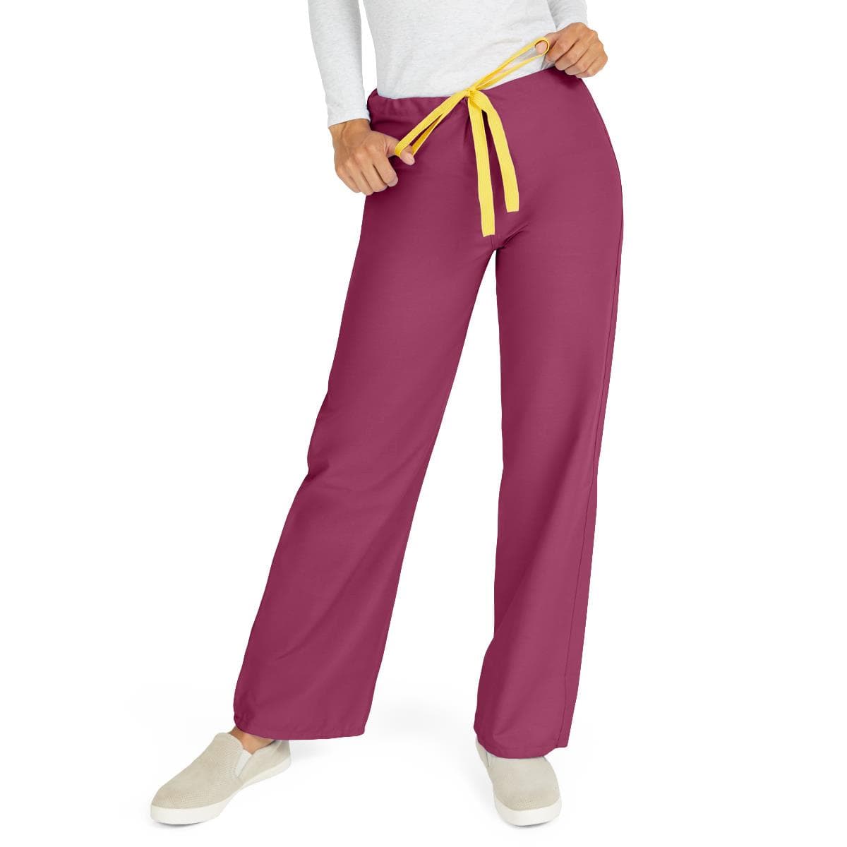 Medline AngelStat Unisex Reversible Scrub Pants with Medline Color Coding, Raspberry, 4XLarge - Image 1