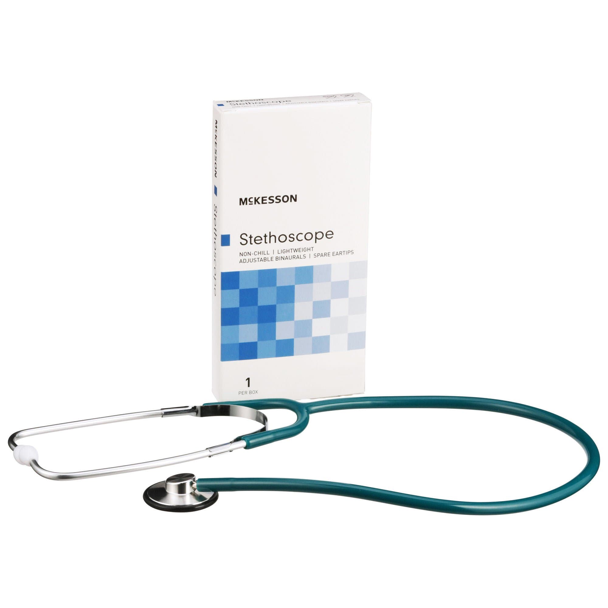 McKesson General Exam Stethoscope, Teal Blue, 21 Inch Tube - Image 1