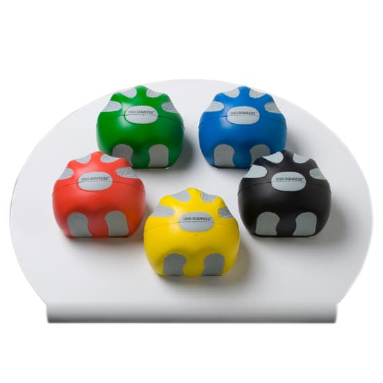 CanDo Digi-Squeeze hand exerciser Set of 5 Piece with rack, Large - Image 1