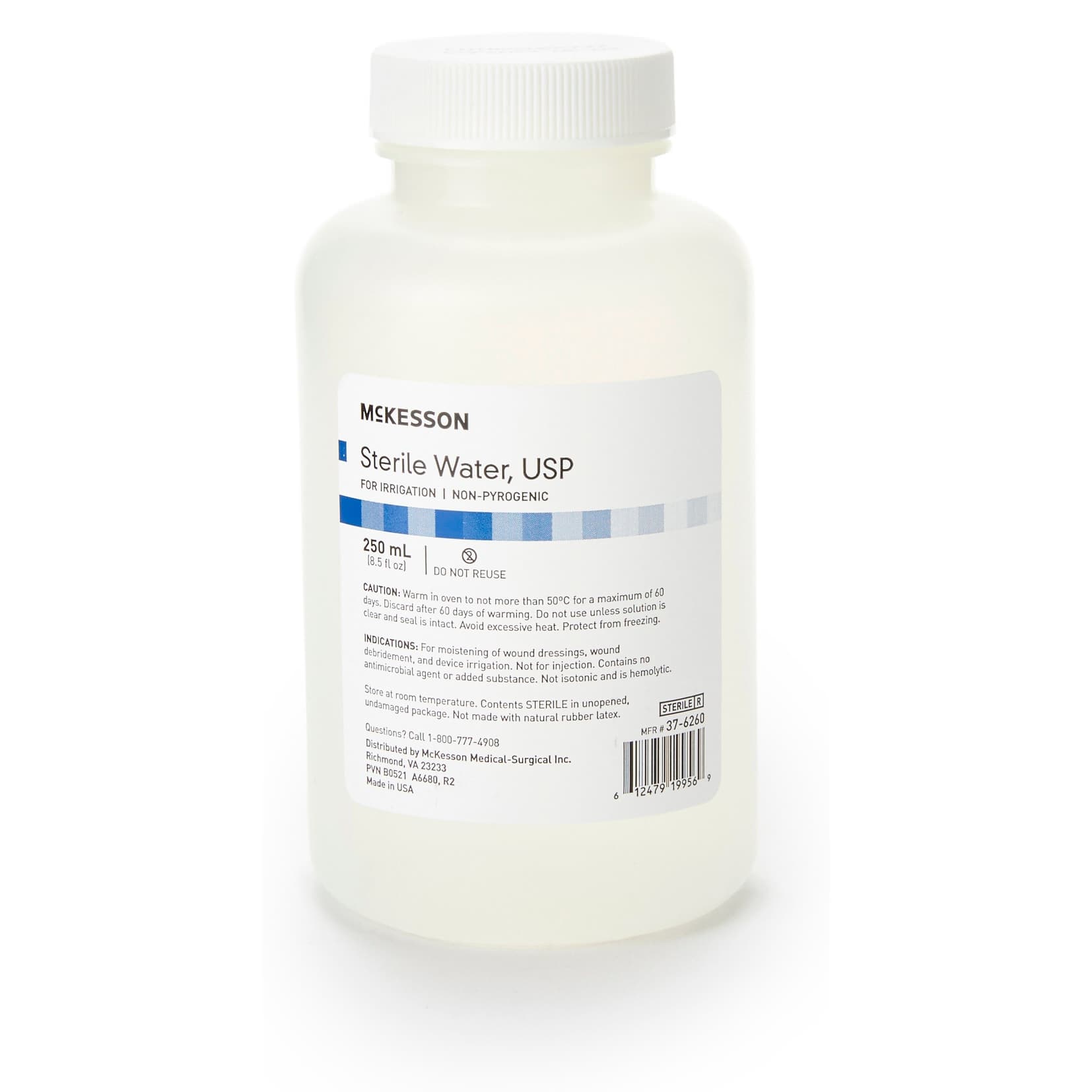 McKesson Irrigation Solution Sterile Water, Bottle, Screw Top, 250 mL - Each - Image 1