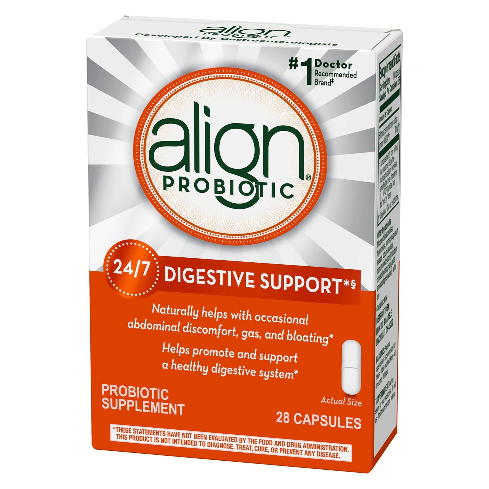 Align 24x7 Digestive Support Probiotic Supplement Capsule, 10 mg - Box of 28 - Image 2