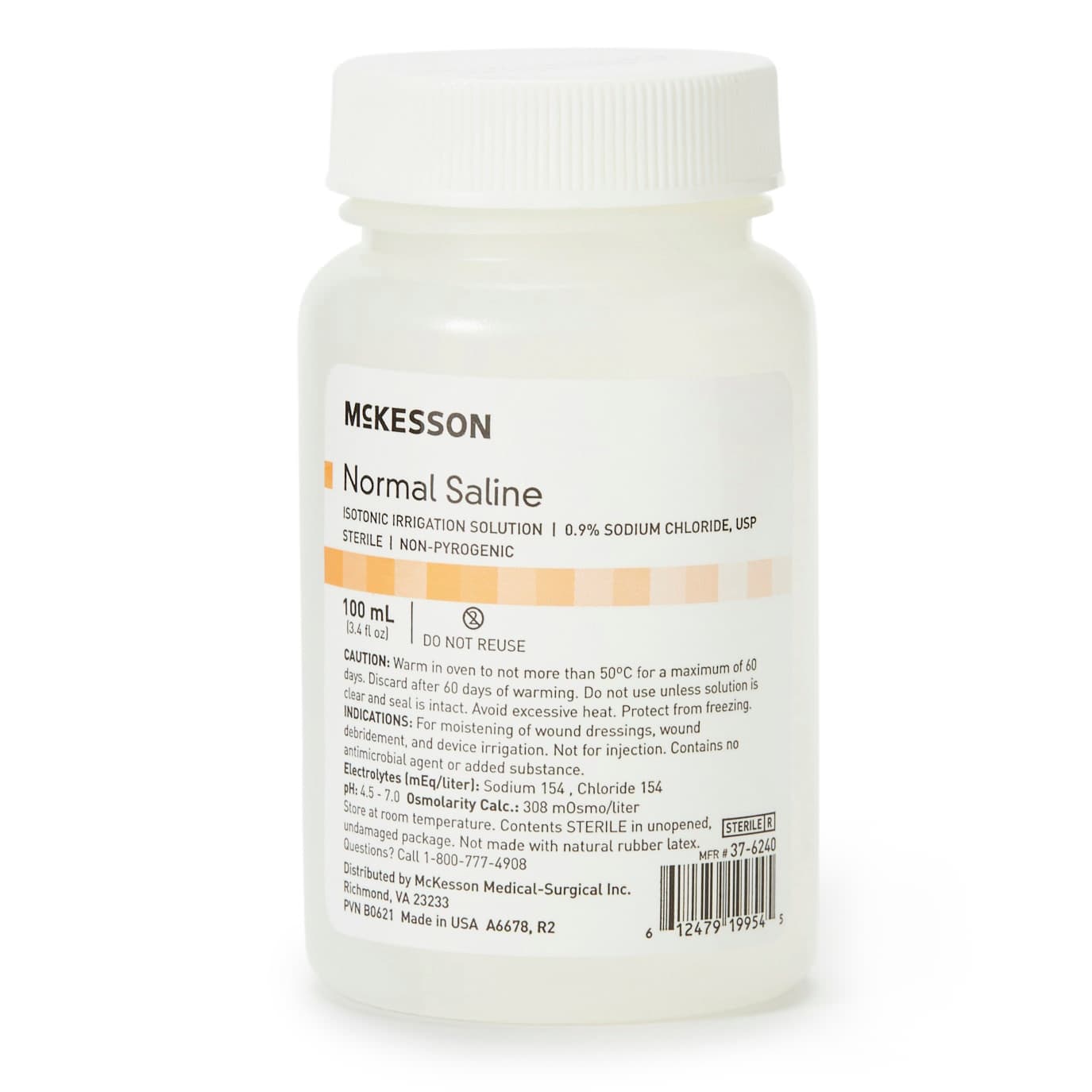 McKesson Irrigation Solution Sterile, Bottle, Screw Top, 100 mL - Case of 48 - Image 1