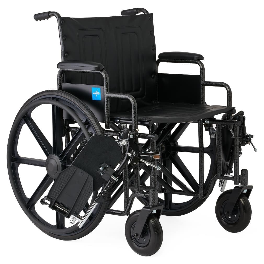 Medline Guardian Extra-Wide Wheelchair, Removable Desk-Length Arms - Image 3