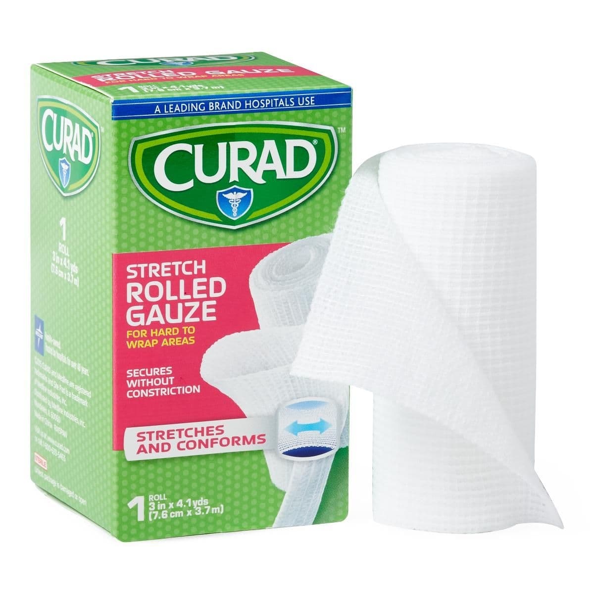 Curad Rolled Gauze Bandage, 3" x 4-1/10 yards - Image 1