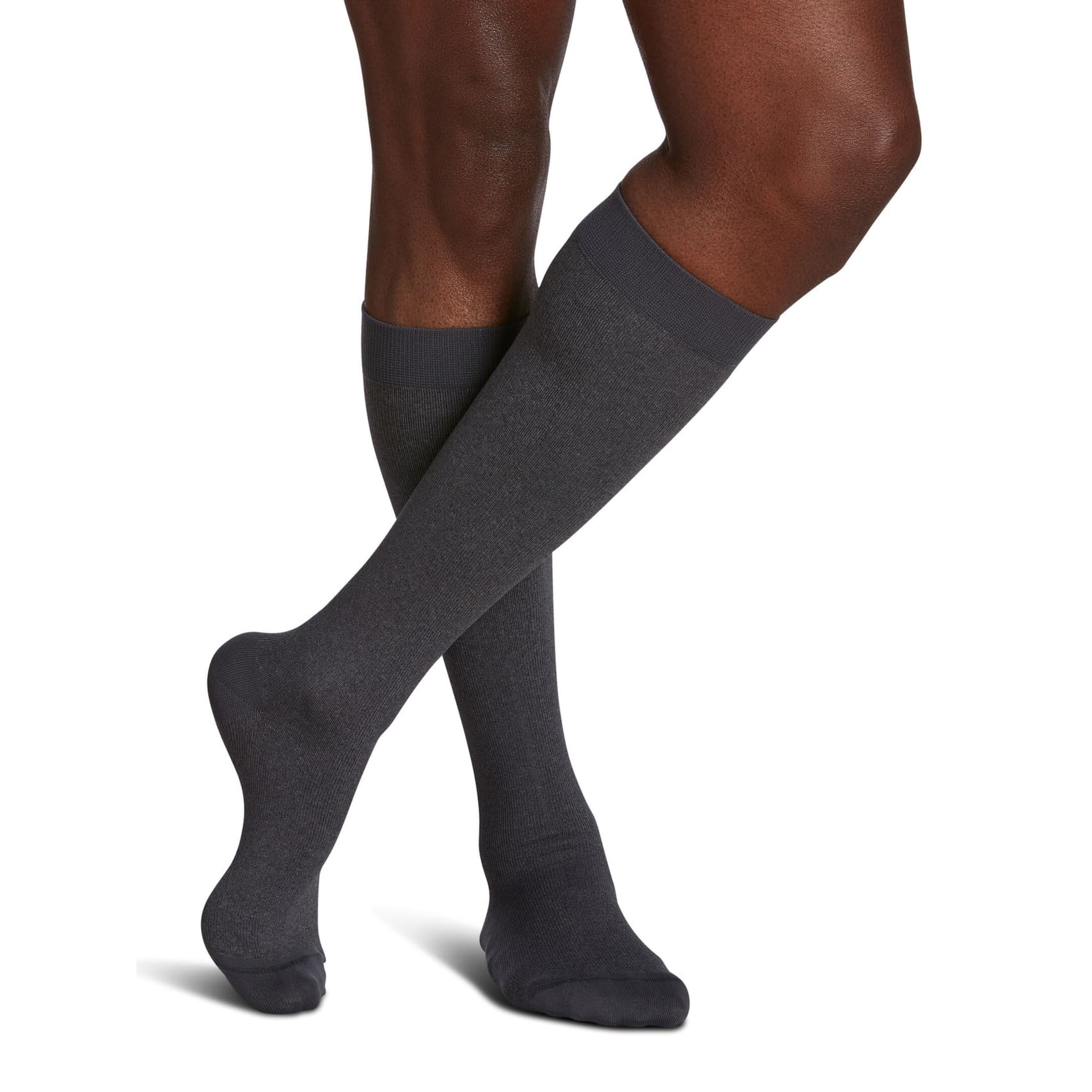 Sigvaris Mens Microfiber Shades Calf High Compression Socks, 15-20mmHg , Size B, Graphite Heather - Pair - Image 1