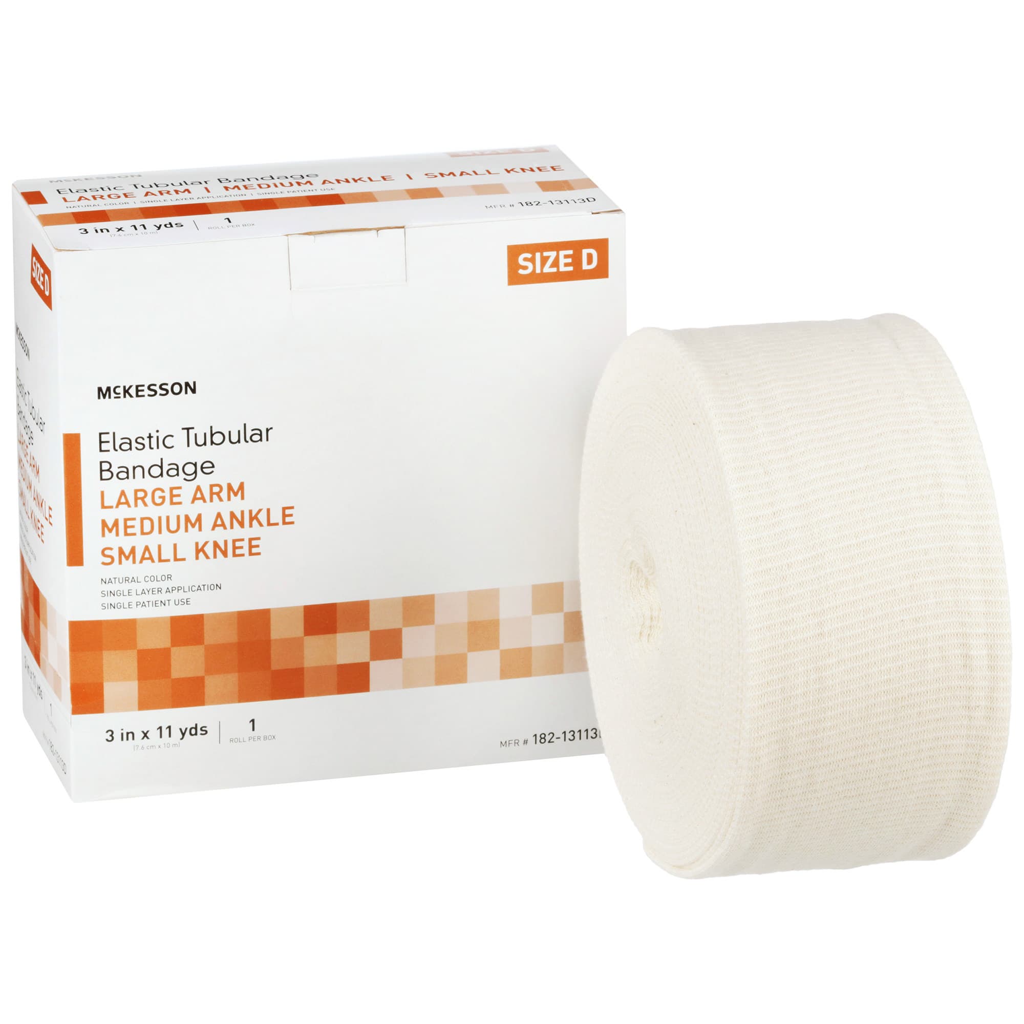 McKesson Spandagrip Elastic Tubular Support Bandage, 3 Inch x 11 Yard, Size D - Box of 1 - Image 1