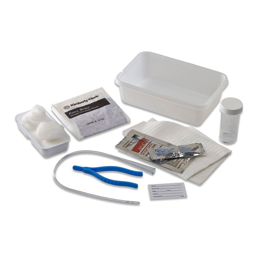 Dover Open Urethral Catheter Tray with 14Fr Catheter and Accessories