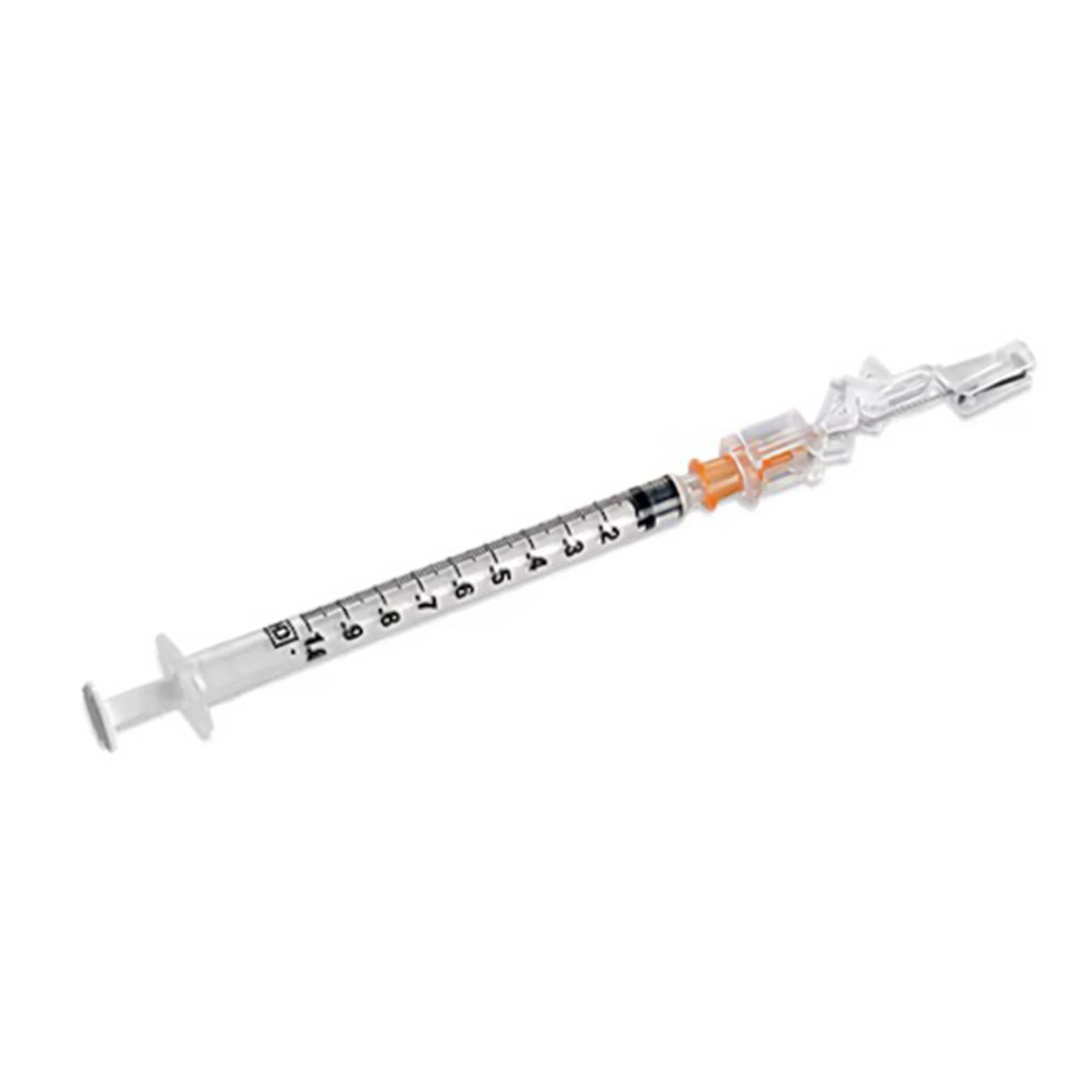 BD SafetyGlide Safety Hypodermic Syringe with Needle, 25 Gauge - Box of 50 - Image 1