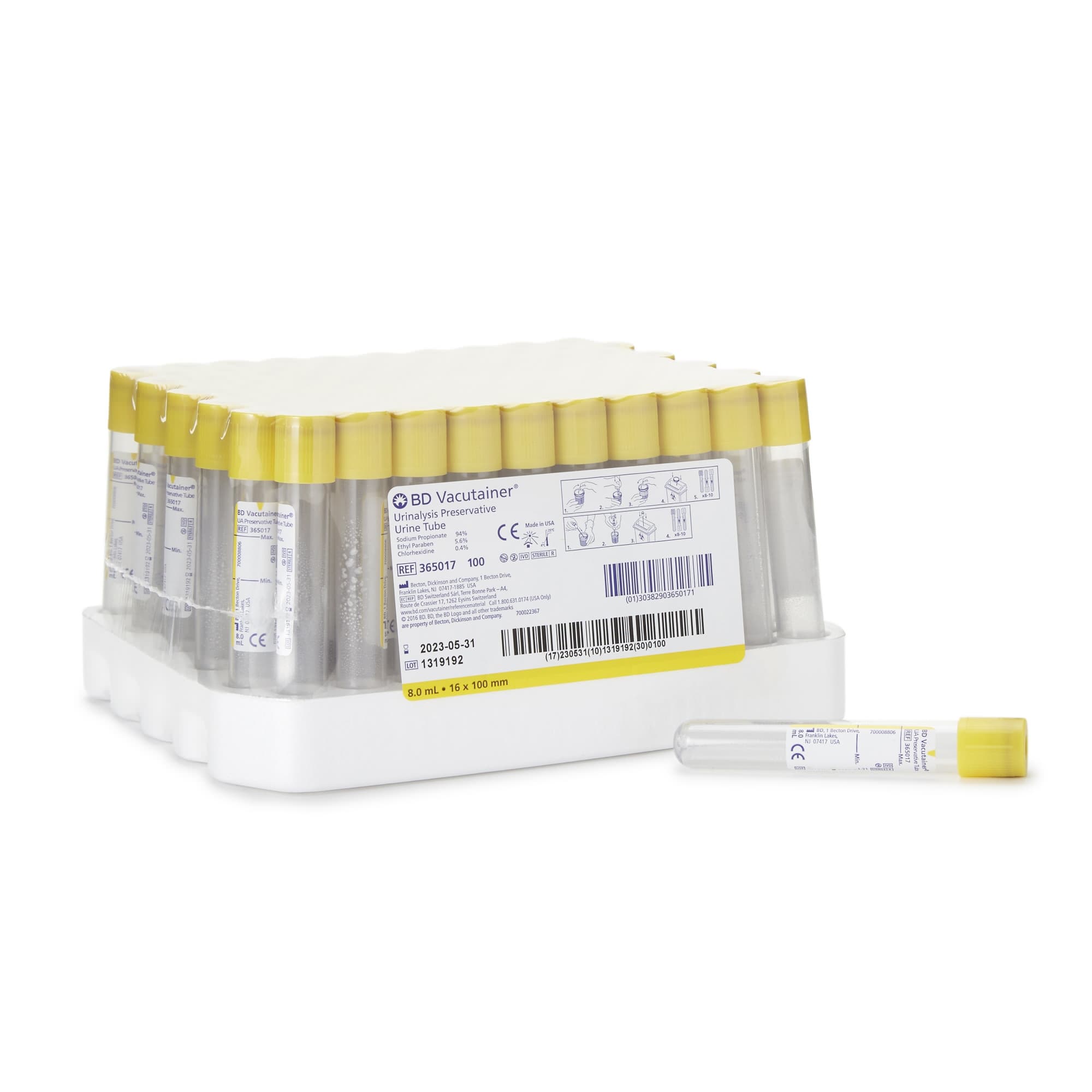 BD Vacutainer Urinalysis Tube with Preservative for Urinalysis - Package of 100 - Image 1
