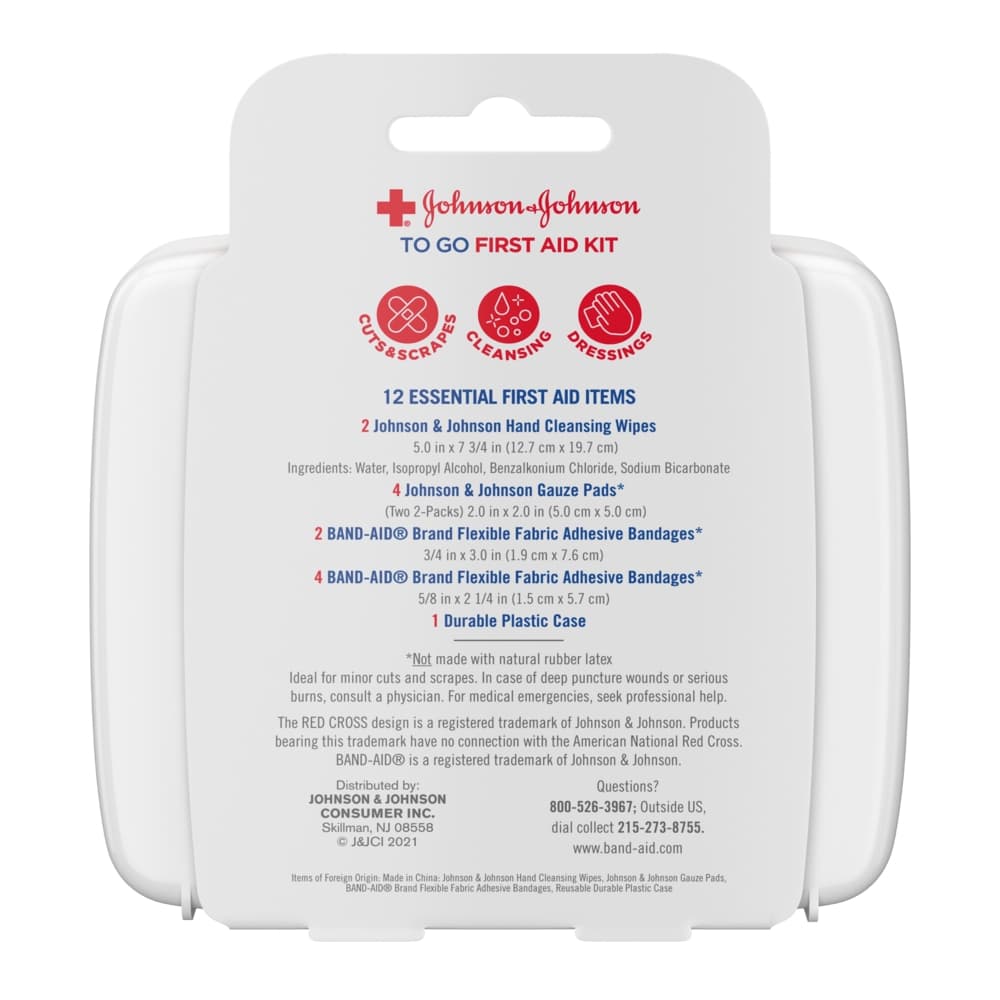 Johnson & Johnson Mini First Aid Kit, 12 Pieces Kit - Image 3