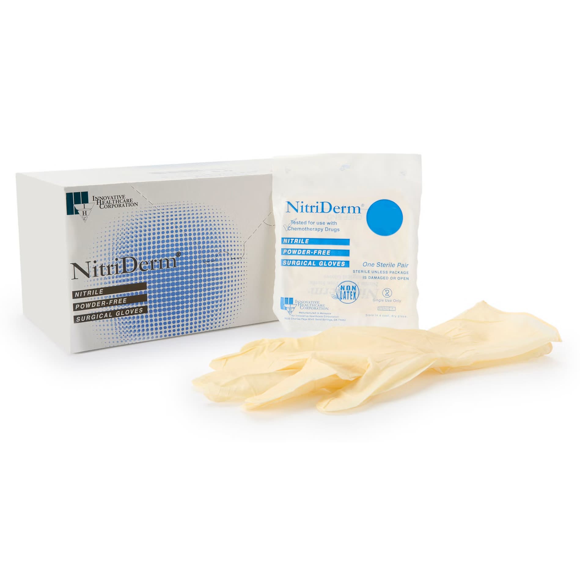 NitriDerm Sterile Nitrile Surgical Gloves, Size 8.5 - Case of 200 - Image 1