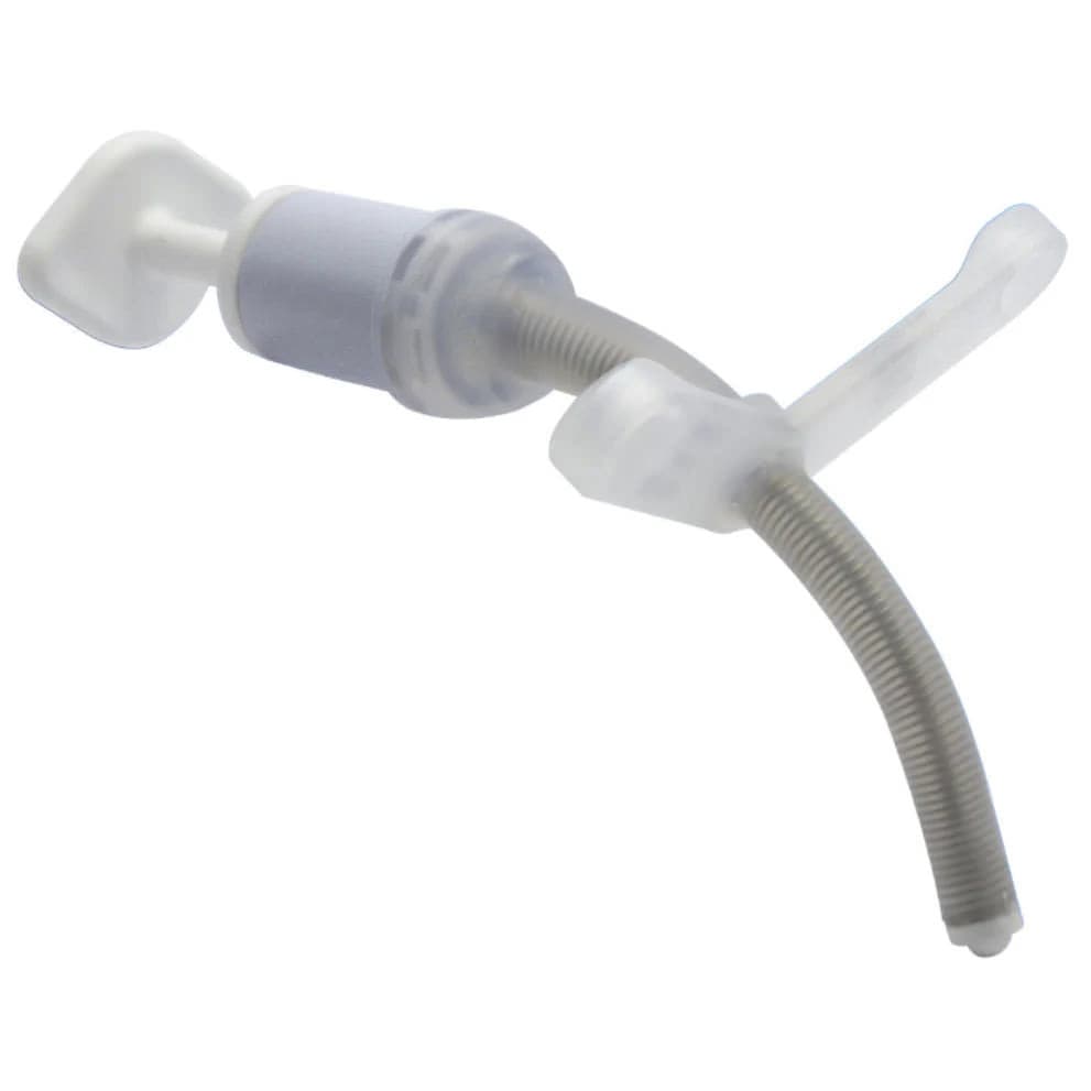 Bivona Uncuffed FlexTend Pediatric Plus V Neck Flange Tracheostomy Tube, Size 5 mm - Image 1