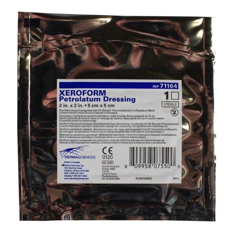 Derma Sciences Impregnated Non Adherent Xeroform Gauze, Latex-free, 2 x 2 Inch