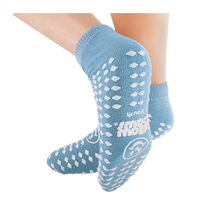 Principle Disposable Ankle High Terry Cloth Slipper Socks, Youth - Case of 48 - Image 1