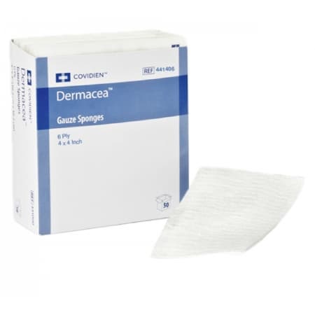 Dermacea 6-Ply All-Purpose Medical Sponges, Sterile, 4 x 4 Inch - Carton of 600 - Image 1