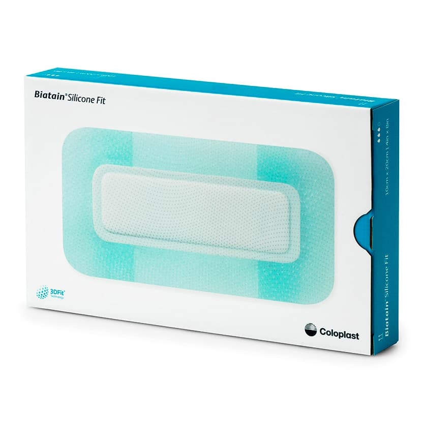 Coloplast Biatain Bordered Silicone Fit Foam Dressing, 4 x 8 Inch - Image 1