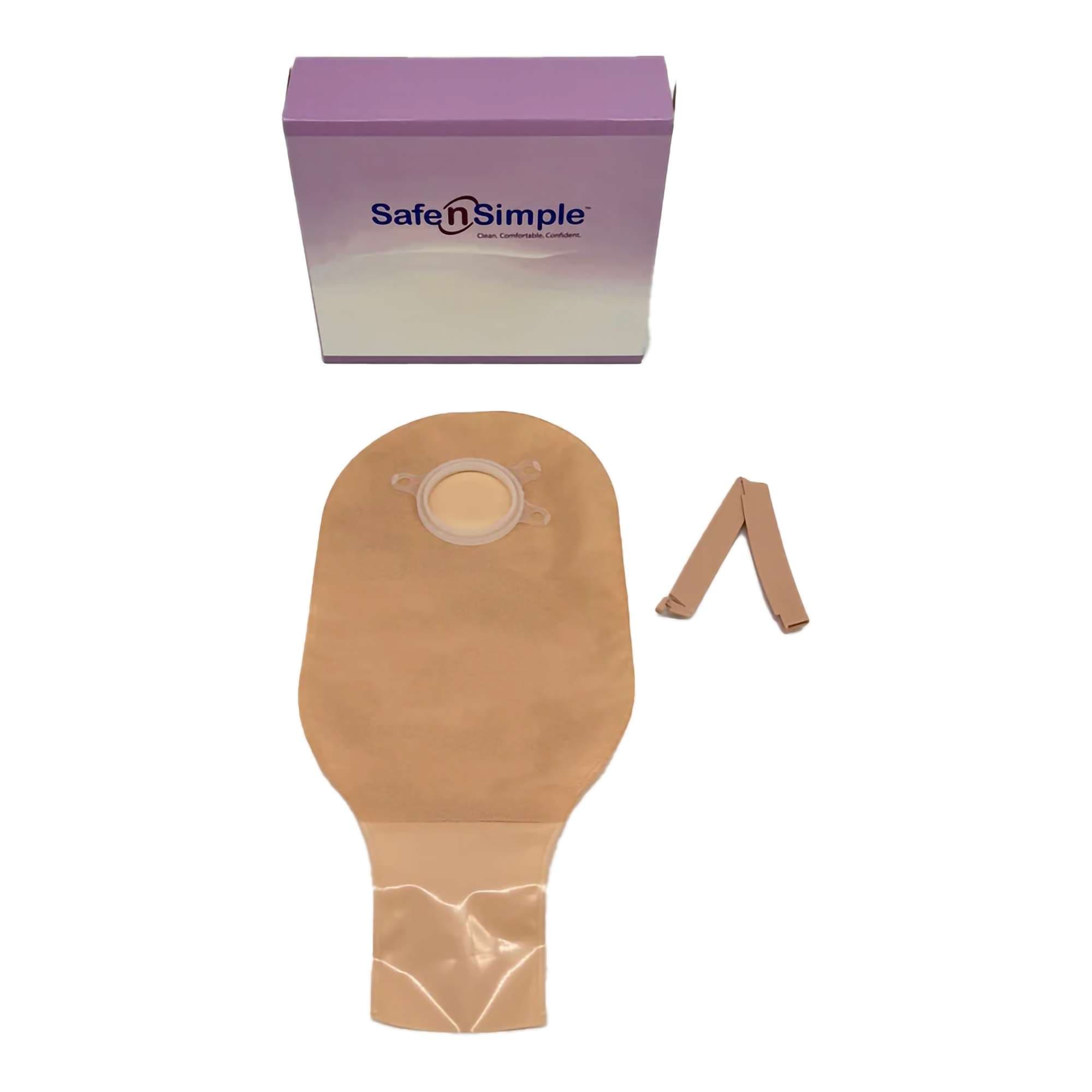 Safe N Simple Two-Piece System Ostomy Pouch, Opaque, 50mm Flange - Box of 10 - Image 1