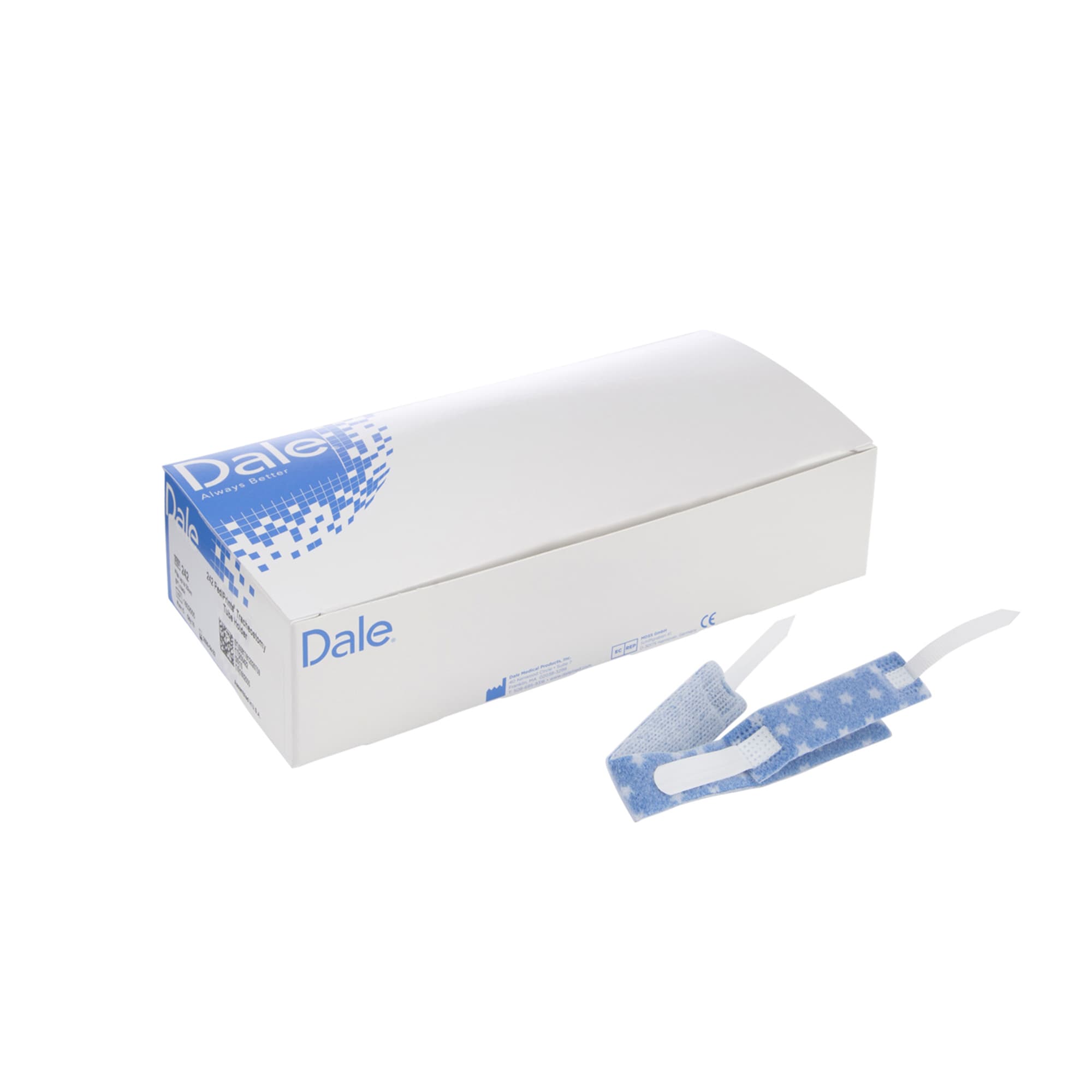 Dale Tracheostomy Tube Holders for Pediatric, 3/4" Wide Band, Fits up to 9" Neck, PediPrints - Box of 10 - Image 1