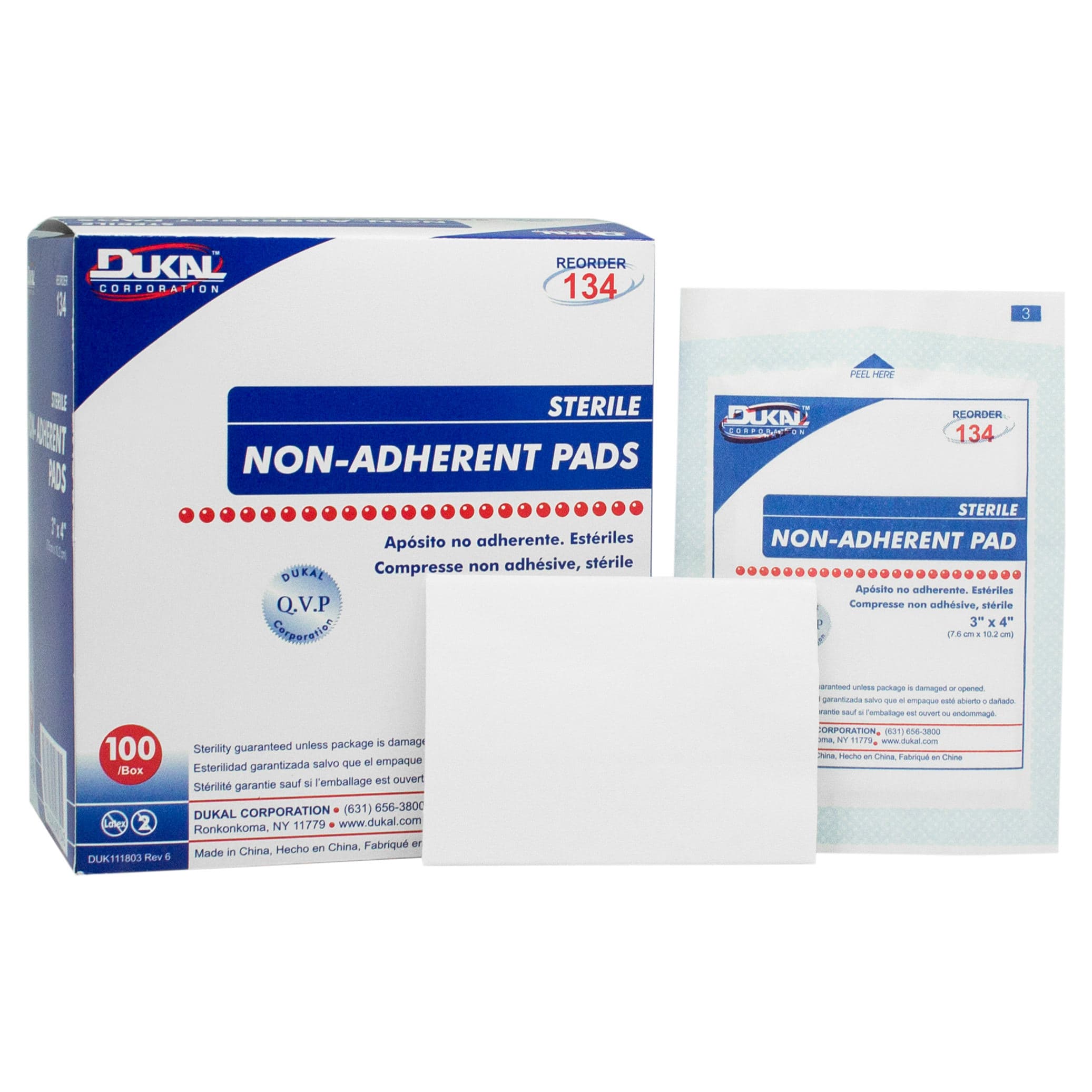 Dukal Sterile Non-Adherent Pad White Rectangle