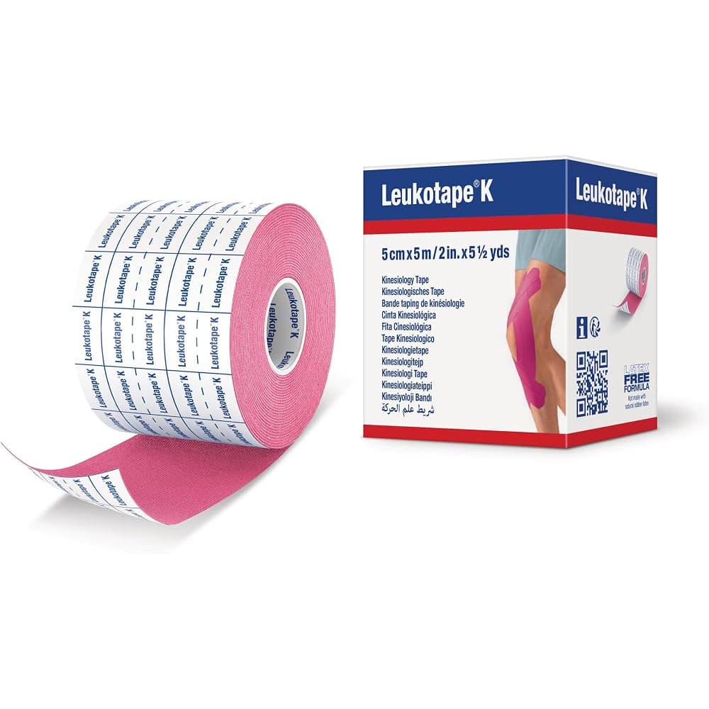 Leukotape Orthopedic Corrective Tape, 2 Inch x 5.5 Yards, Pink - Package of 5 - Image 1