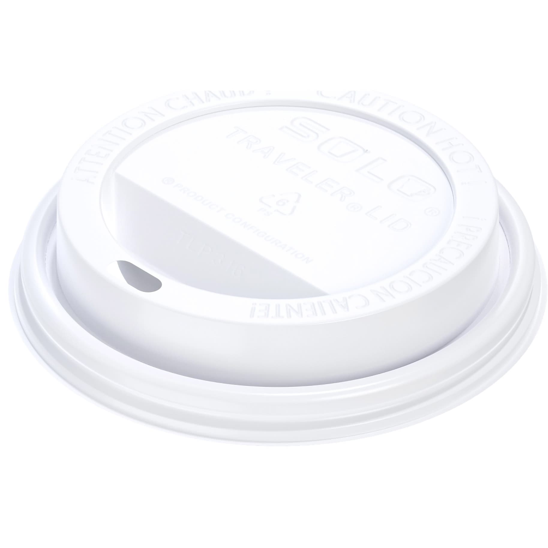 Traveler Disposable Dome Lid, White Polystyrene - Sleeve of 100 - Image 1