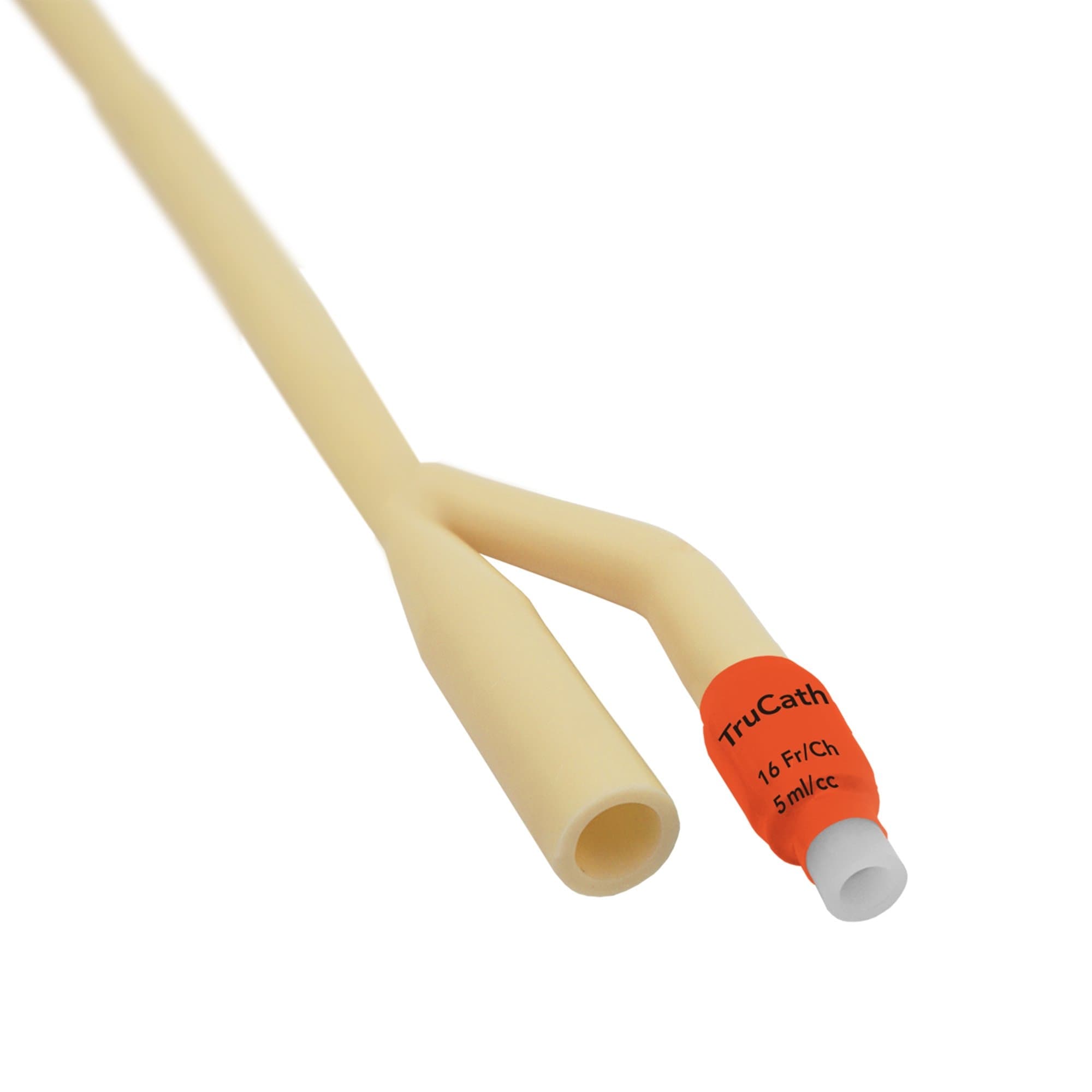 TruCath Silicone-Elastomer Coated Latex 2-Way Foley Catheter, Coude Tip, 16 Fr, 5 mL - Case of 12 - Image 2