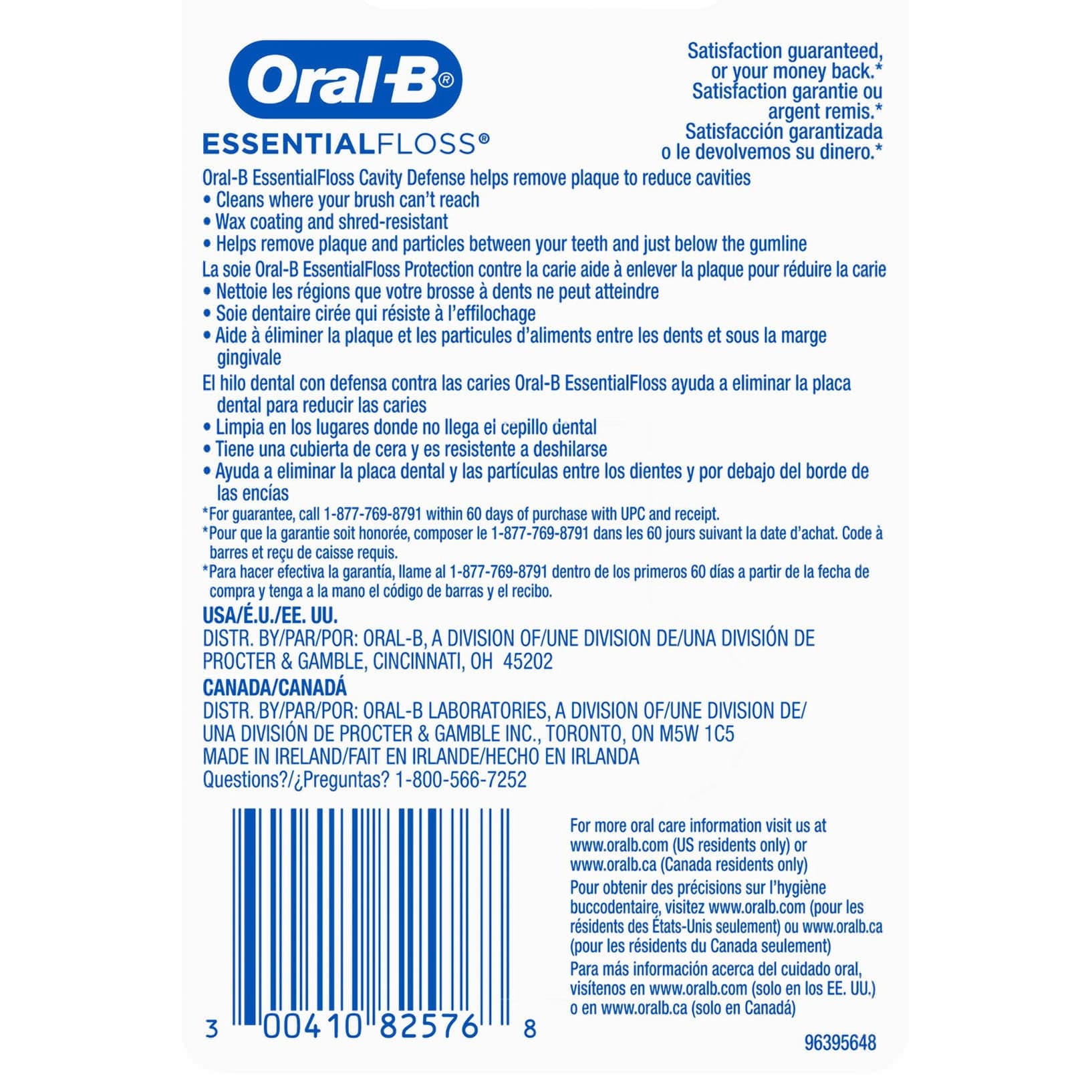 Oral-B Essential Floss Cavity Defense Waxed Dental Floss, Unflavored - Each - Image 2