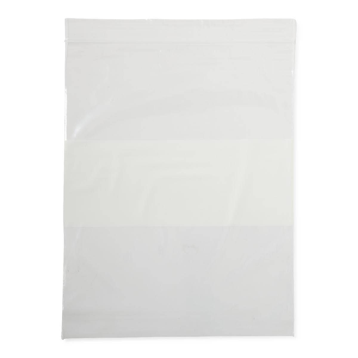 Medline Plastic Bags with Zip Closure and White Write-On Block, 2 mil, 8" x 10" - Case of 1000 - Image 1