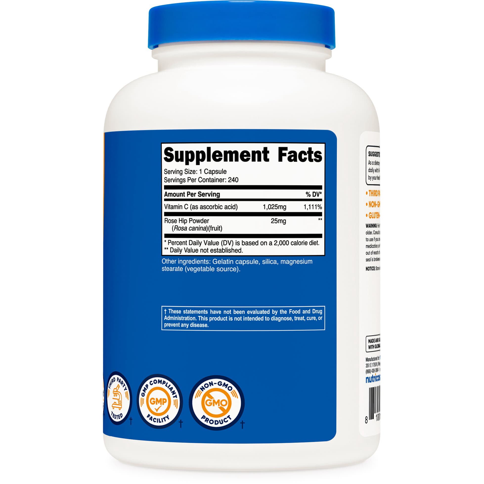 Nutricost Vitamin C with Rose Hips Capsules - Image 2