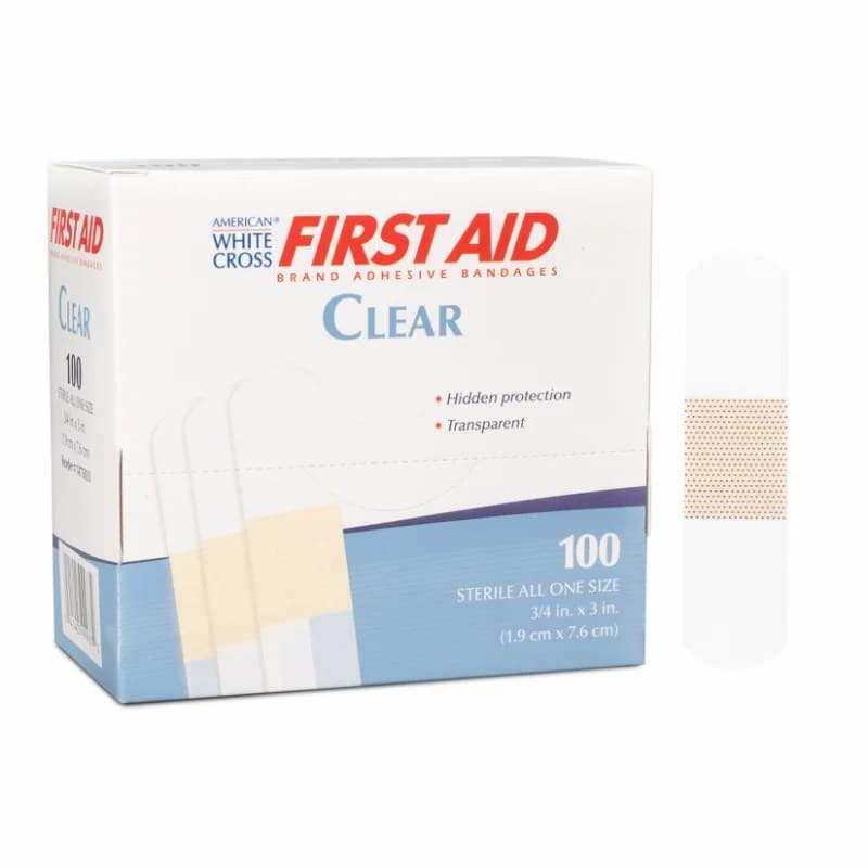 Dukal American White Cross Sheer Strip, Clear, 3/4 x 3 Inch - Case of 1200 - Image 1