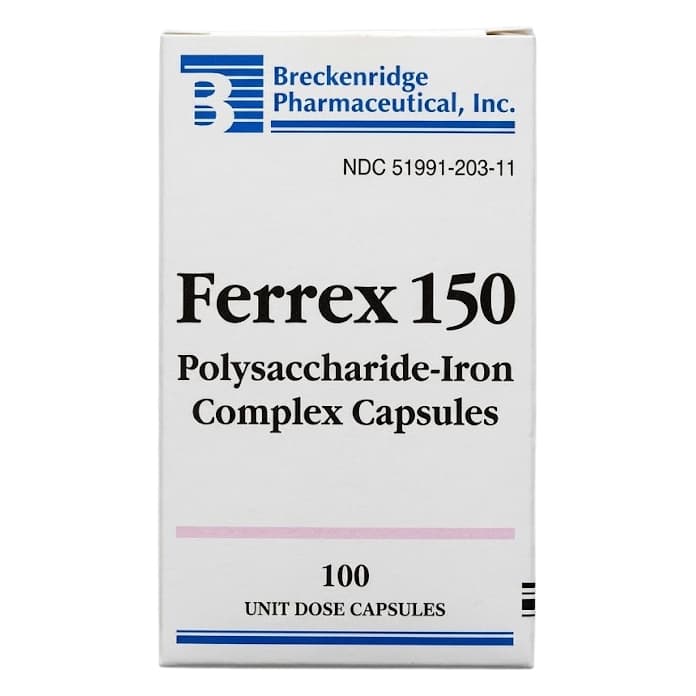 Ferrex 150 Polysaccharide and Iron Mineral Supplement Capsule - Box of 100 - Image 1